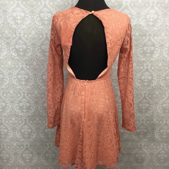 🍎Moon Collection NWT Salmon Lace Dress - Picture 3 of 4